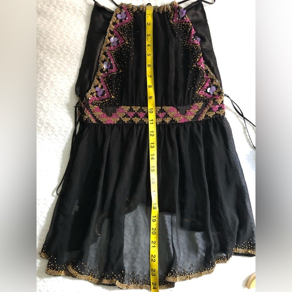 Vintage Y2K luxury designer Matthew Williamson beaded sheer black tank - Picture 13 of 17